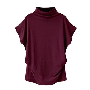 T-Shirt Turtleneck Cotton Broadcloth Short Sleeve - Easy Pickins Store