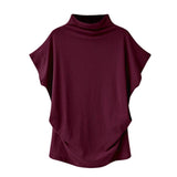 T-Shirt Turtleneck Cotton Broadcloth Short Sleeve - Easy Pickins Store