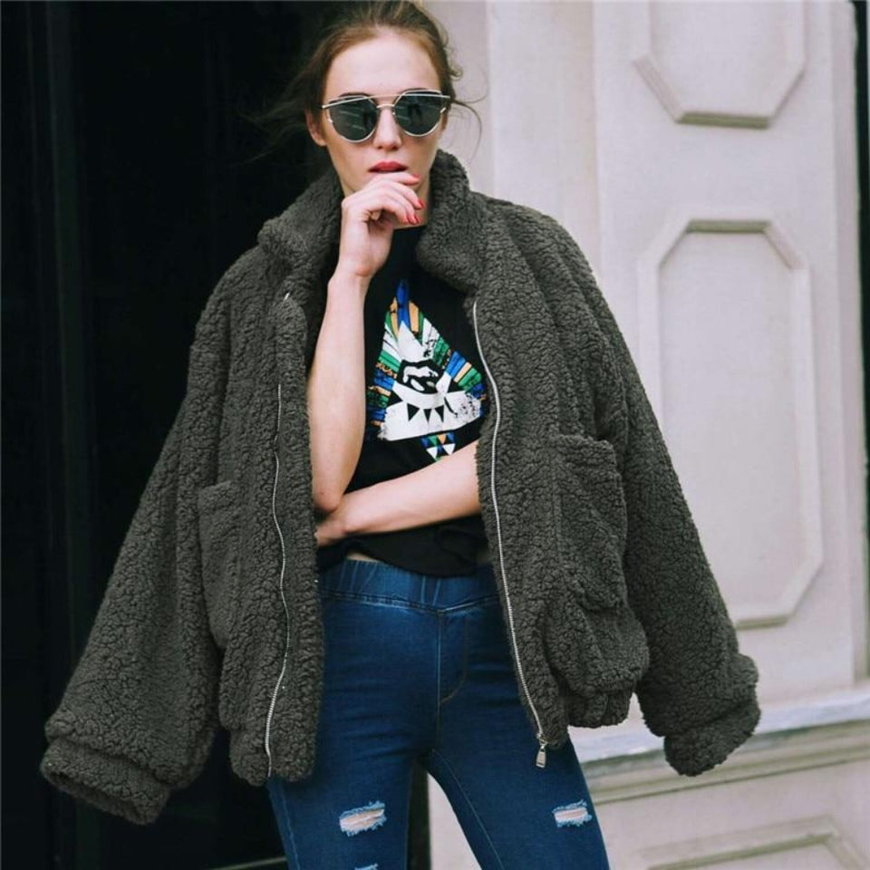 Teddy Fur Coat Jackets - Easy Pickins Store