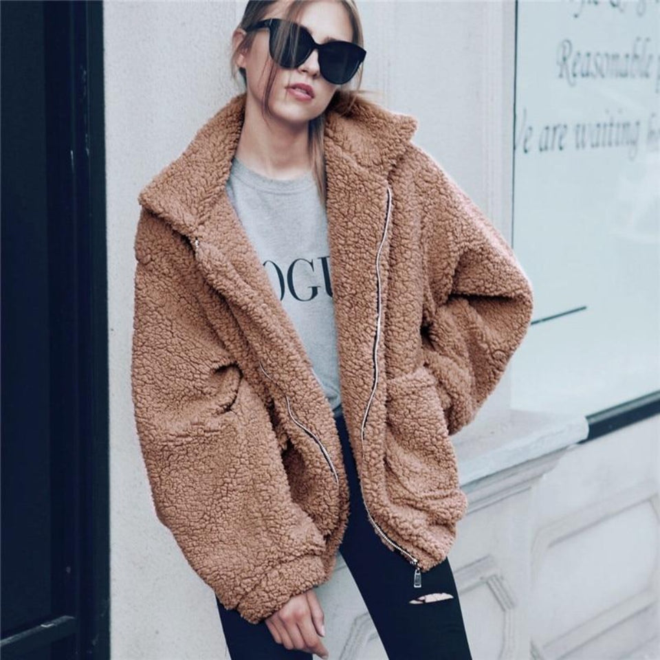 Teddy Fur Coat Jackets - Easy Pickins Store