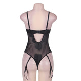 Teddy Sheer Mesh Bodysuit Lace Rompers - Easy Pickins Store
