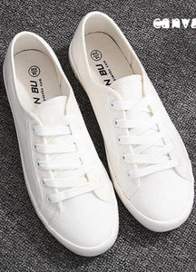 Tennis Lace-up White Leather Solid Sneakers - Easy Pickins Store