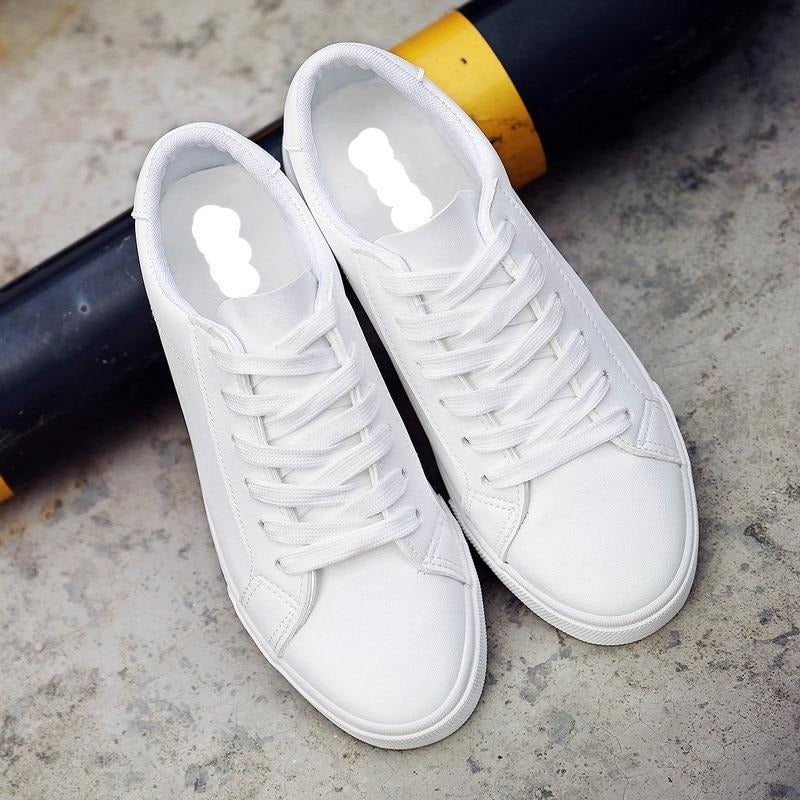Tennis Lace-up White Leather Solid Sneakers - Easy Pickins Store