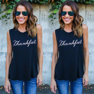 Thank you Printed T Shirt Sleeveless - Easy Pickins Store