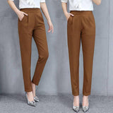 Thin Silk Ankle Length High Waist Flexible Pencil Pants - Easy Pickins Store