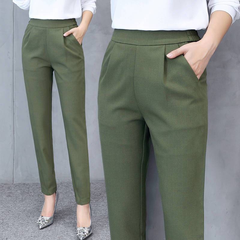 Thin Silk Ankle Length High Waist Flexible Pencil Pants - Easy Pickins Store