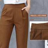 Thin Silk Ankle Length High Waist Flexible Pencil Pants - Easy Pickins Store