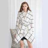 Turn Down Shawl Collar Earth Tone Wool Blend Coat - Easy Pickins Store