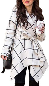 Turn Down Shawl Collar Earth Tone Wool Blend Coat - Easy Pickins Store