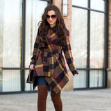 Turn Down Shawl Collar Earth Tone Wool Blend Coat - Easy Pickins Store