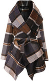 Turn Down Shawl Collar Earth Tone Wool Blend Coat - Easy Pickins Store