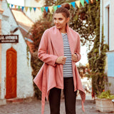 Turn Down Shawl Collar Earth Tone Wool Blend Coat - Easy Pickins Store
