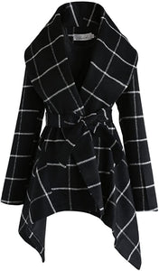 Turn Down Shawl Collar Earth Tone Wool Blend Coat - Easy Pickins Store