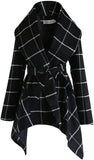 Turn Down Shawl Collar Earth Tone Wool Blend Coat - Easy Pickins Store