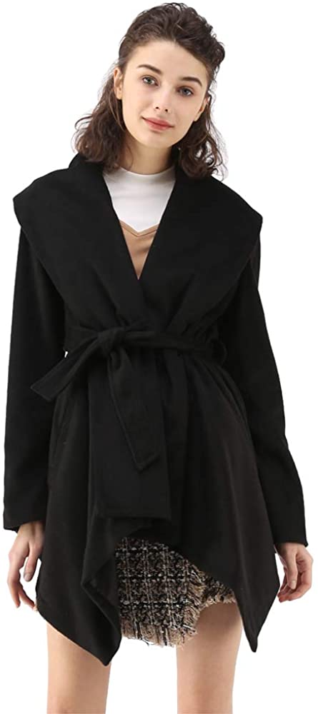 Turn Down Shawl Collar Earth Tone Wool Blend Coat - Easy Pickins Store