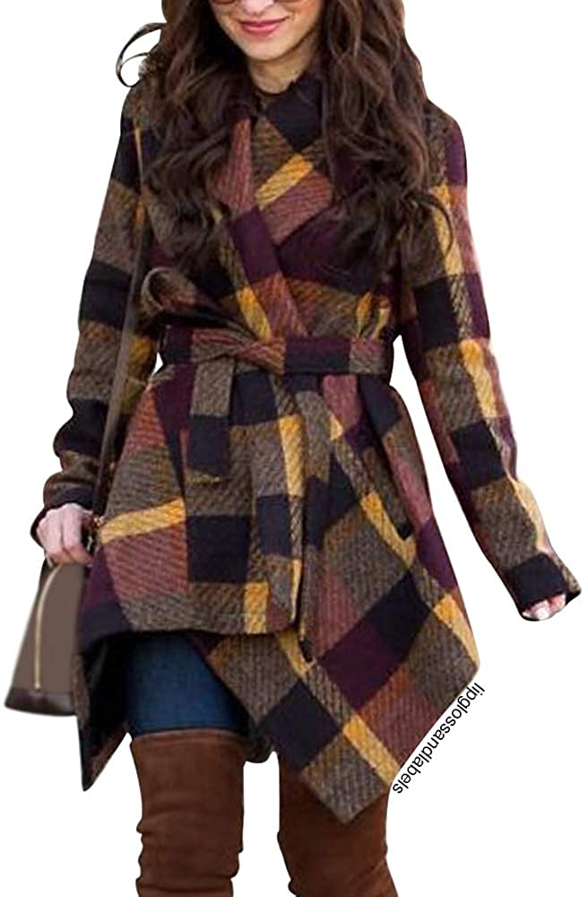 Turn Down Shawl Collar Earth Tone Wool Blend Coat - Easy Pickins Store