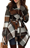Turn Down Shawl Collar Earth Tone Wool Blend Coat - Easy Pickins Store