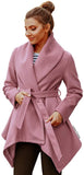 Turn Down Shawl Collar Earth Tone Wool Blend Coat - Easy Pickins Store