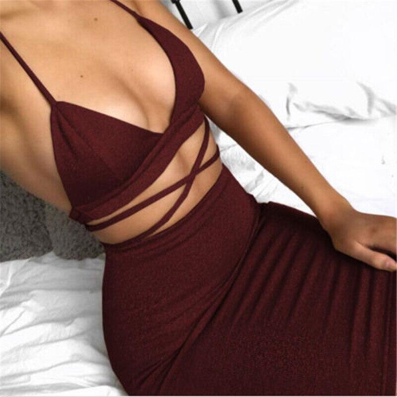 Two Pieces Bandage Backless High Waist Sleeveless Short Dress - Easy Pickins Store