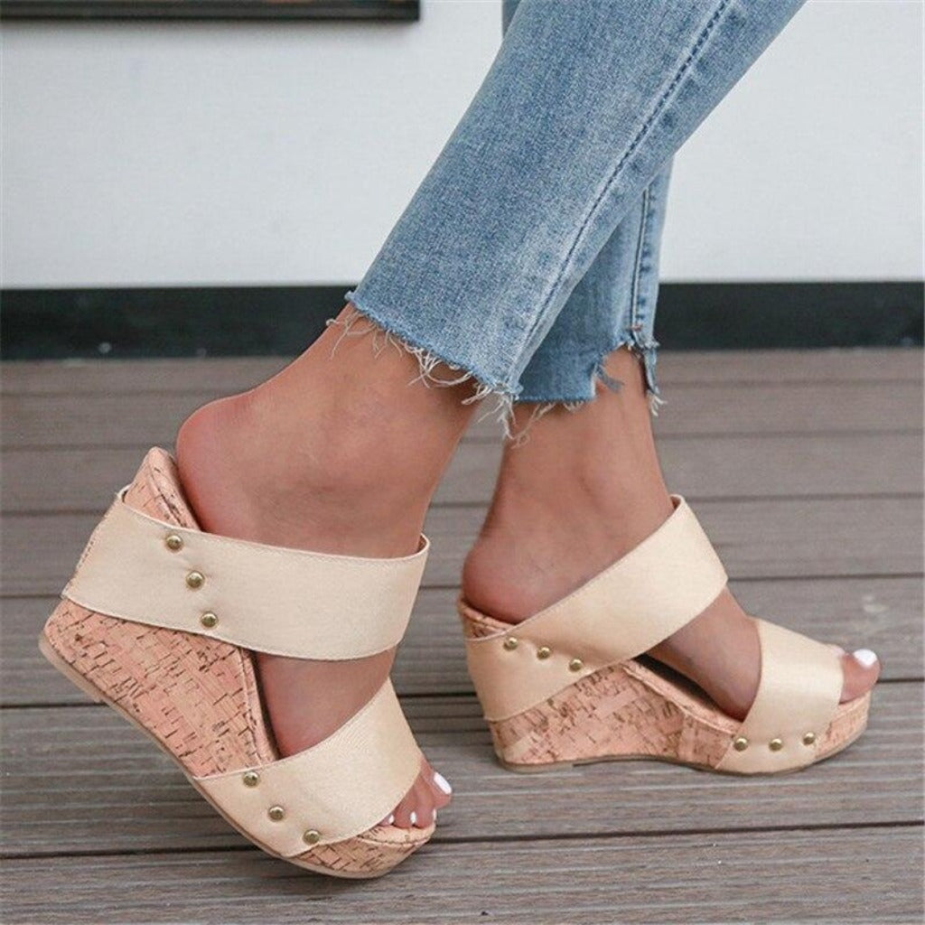 Ultra High Wedges Heel Sandals Open Toe Platform Elevator Plus Sizes Pumps - Easy Pickins