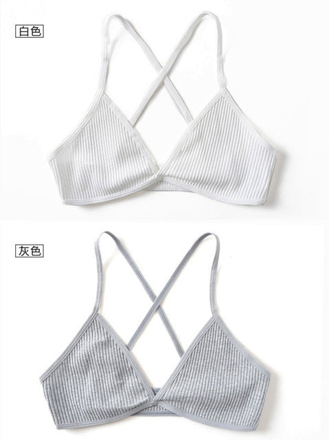 Set of 2. Bras Thin French Style Deep V Triangle Cup Wireless Push Up - Easy Pickins Store