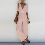 V Neck Loose Bodysuits Jumpsuits Short Sleeve - Easy Pickins Store