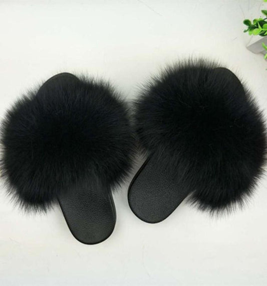 Vegan Furry Flat Slippers - Easy Pickins Store