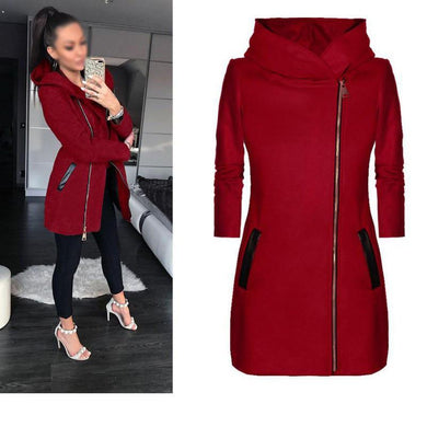 Velvet Hooded Turtleneck Zipper Jacket - Easy Pickins Store