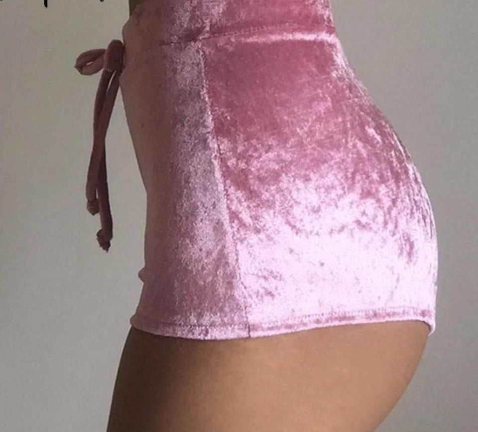 Velvet Slim Sports Shorts Bodycon Elastic Soft - Easy Pickins Store