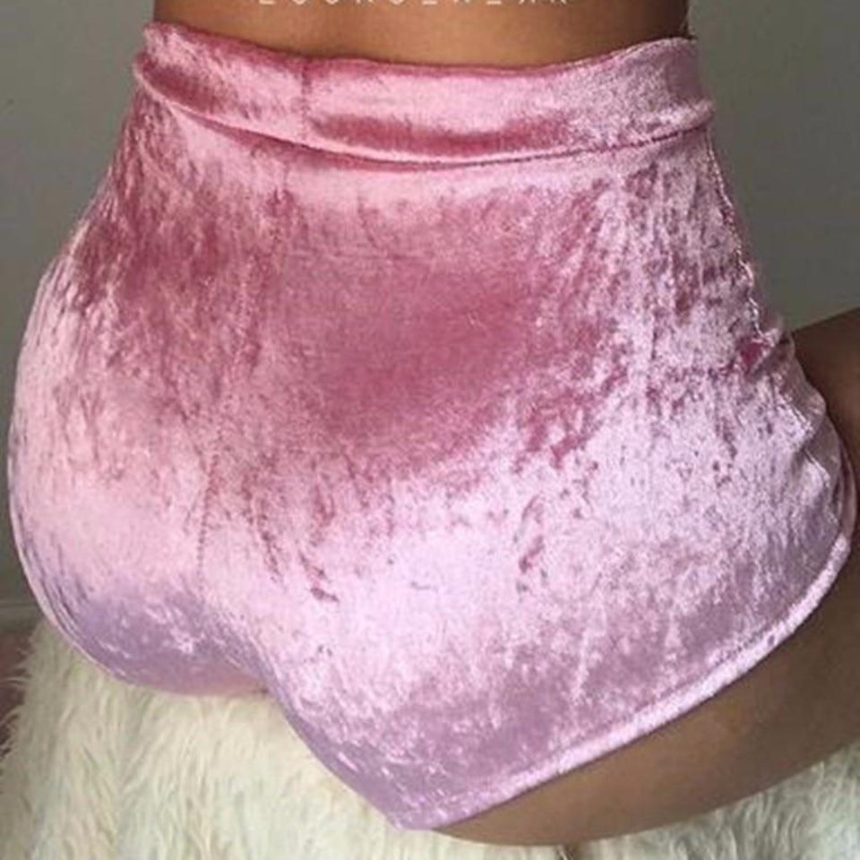 Velvet Slim Sports Shorts Bodycon Elastic Soft - Easy Pickins Store