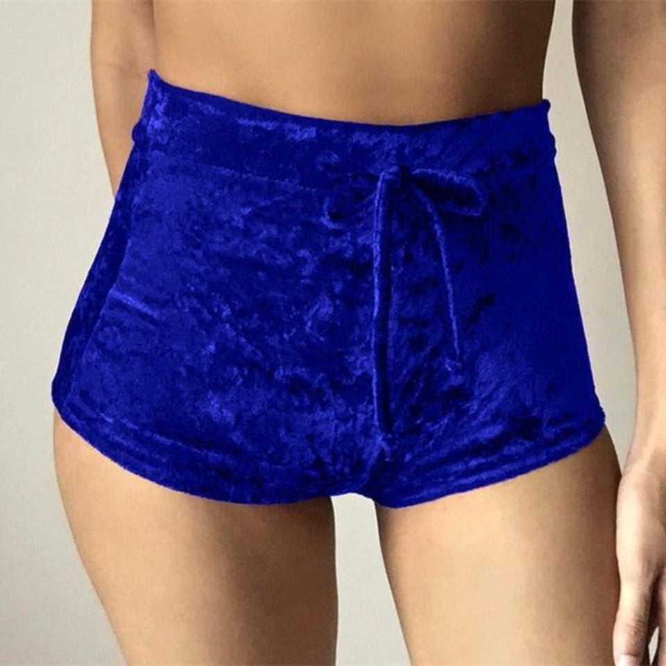 Velvet Slim Sports Shorts Bodycon Elastic Soft - Easy Pickins Store