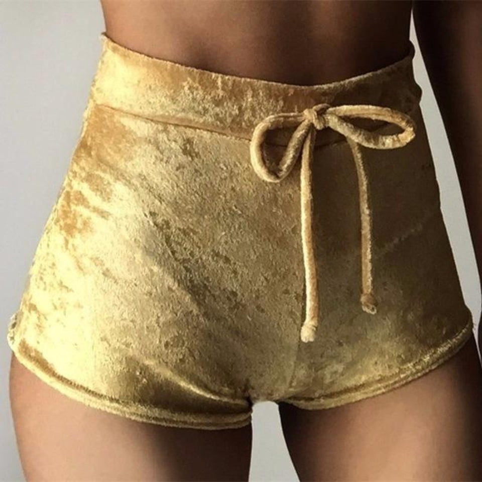 Velvet Slim Sports Shorts Bodycon Elastic Soft - Easy Pickins Store