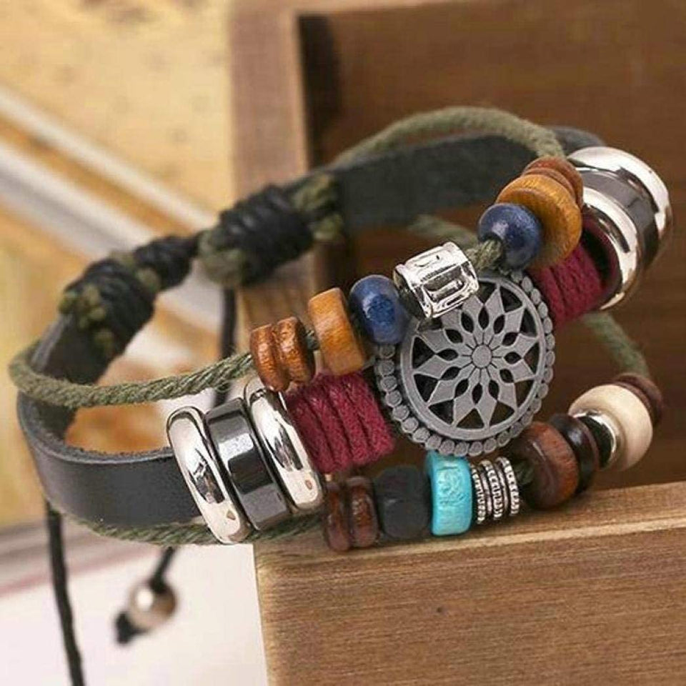 Vintage Bohemia Beaded Bracelet, Multilayer Hand Woven Wristbands, Hemp Cords Wrap Bracelet Jewelry - Easy Pickins Store