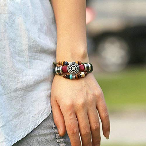 Vintage Bohemia Beaded Bracelet, Multilayer Hand Woven Wristbands, Hemp Cords Wrap Bracelet Jewelry - Easy Pickins Store