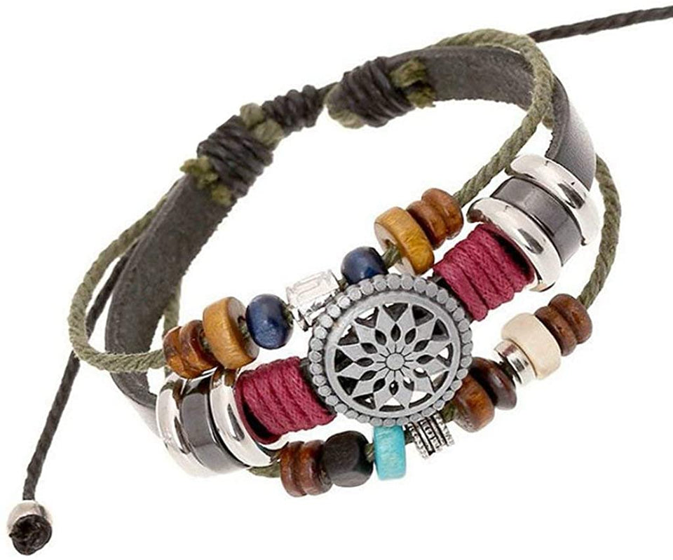 Vintage Bohemia Beaded Bracelet, Multilayer Hand Woven Wristbands, Hemp Cords Wrap Bracelet Jewelry - Easy Pickins Store