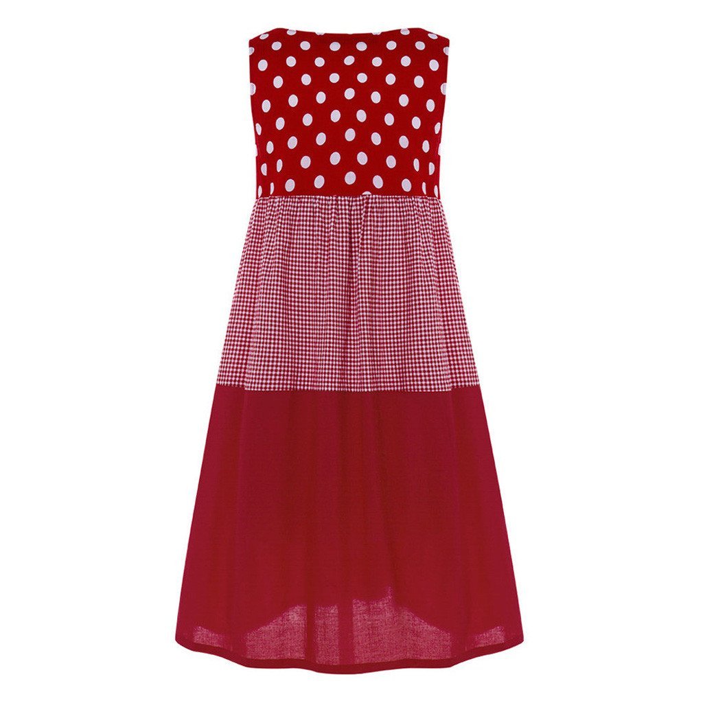 Vintage Long Wave Point Sleeveless O Neck Dress - Easy Pickins Store