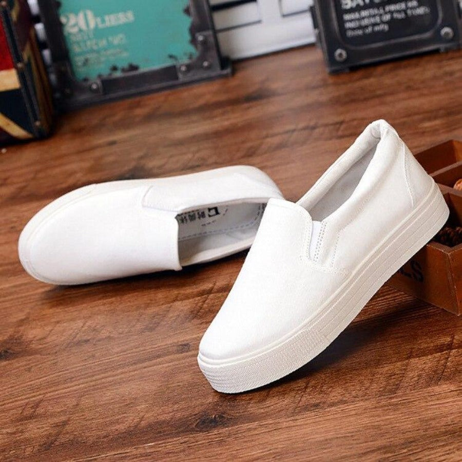 Vulcanize Canvas Sneakers Slip On Breathable Shallow Loafers - Easy Pickins Store
