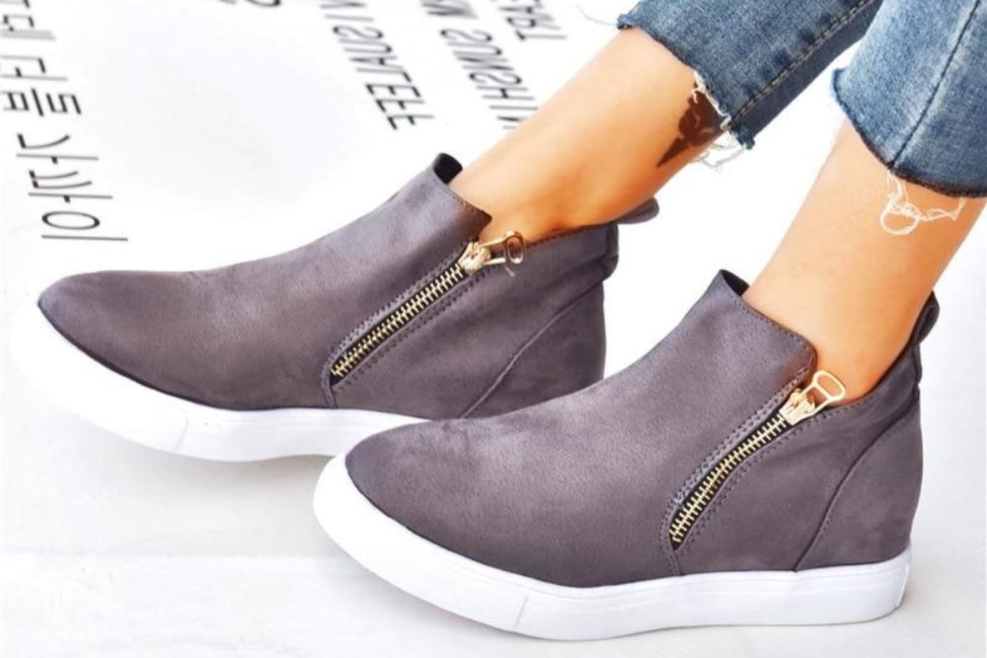 Vulcanize Sneakers High Top Flat Trainers - Easy Pickins Store