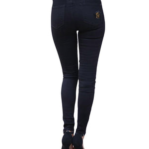 Waist Skinny Jeans Patchwork Irregular Ribbed Holes Pencil Stretch Slim Plus Sizes - Easy Pickins Store