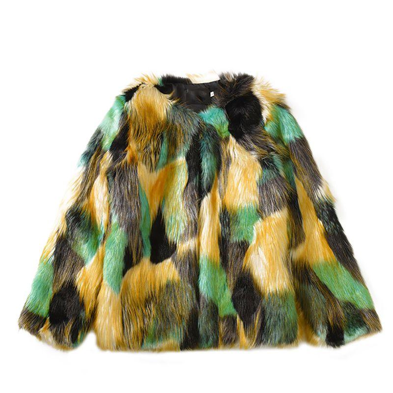 Warm Colorful Faux Fur Chic Jacket Cardigan - Easy Pickins Store