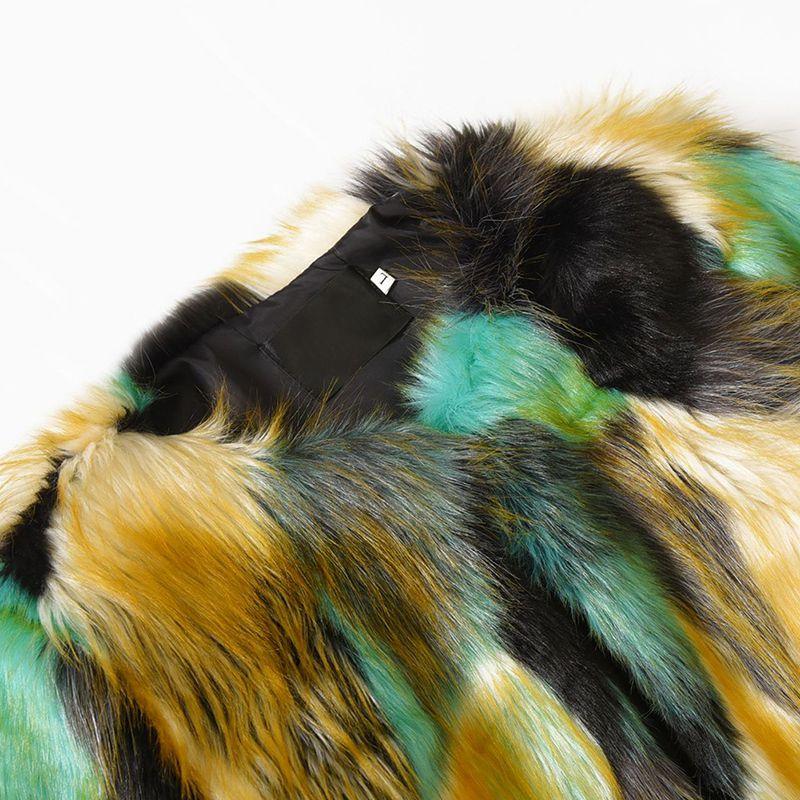 Warm Colorful Faux Fur Chic Jacket Cardigan - Easy Pickins Store