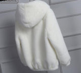 Warm Hooded Furry Faux Fur Jacket Zipper Outwear - Easy Pickins Store