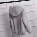 Warm Hooded Furry Faux Fur Jacket Zipper Outwear - Easy Pickins Store
