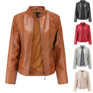 Warm Short Leather Zipper Jacket - Easy Pickins Store