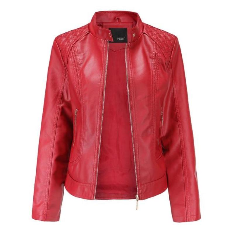 Warm Short Leather Zipper Jacket - Easy Pickins Store