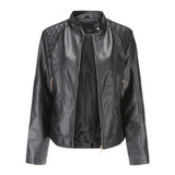 Warm Short Leather Zipper Jacket - Easy Pickins Store