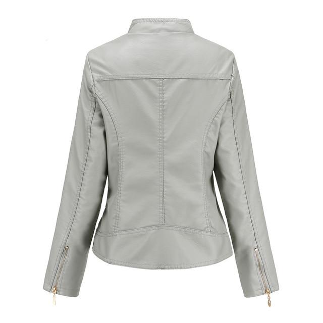 Warm Short Leather Zipper Jacket - Easy Pickins Store