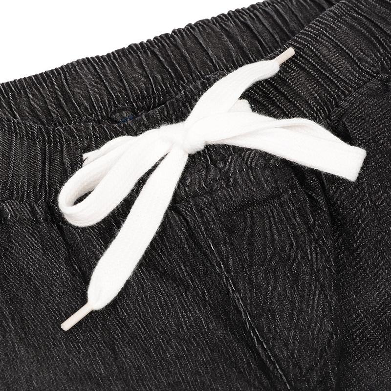Washed Solid Drawstring Straight Jeans - Easy Pickins Store