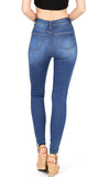 Wax High Waist Light Distressing Skinny Jeans - Easy Pickins Store