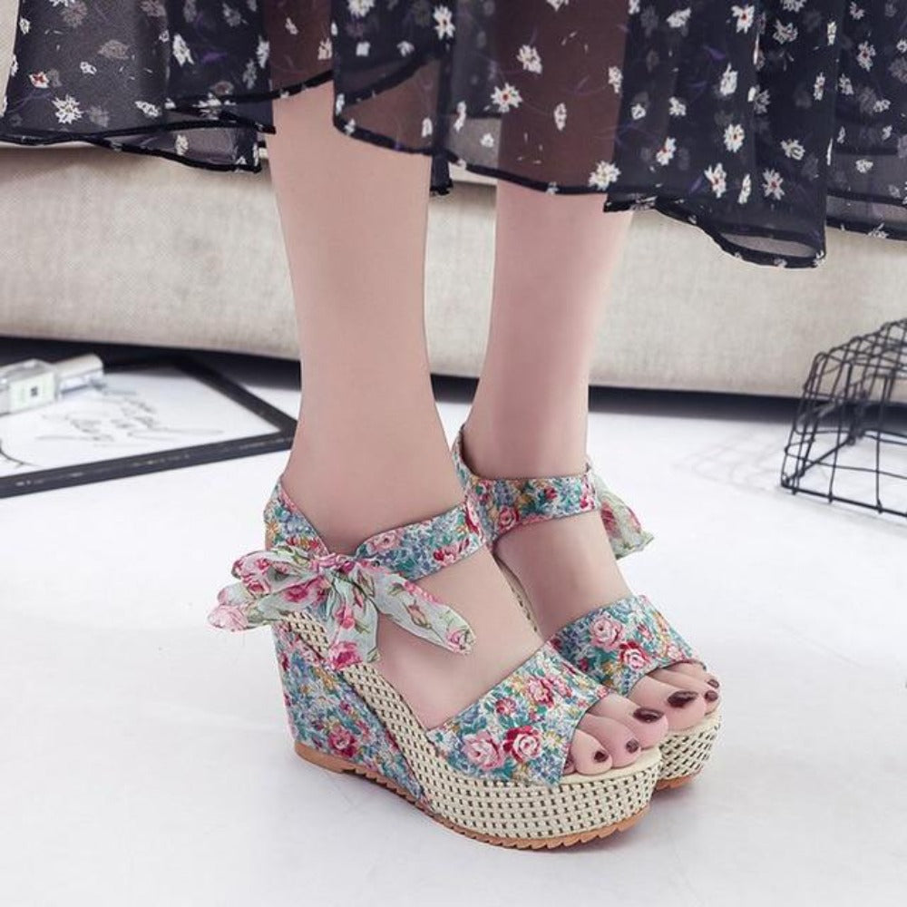 Wedge Sandals Open Toe Fish Head Platform High Heels - Easy Pickins Store